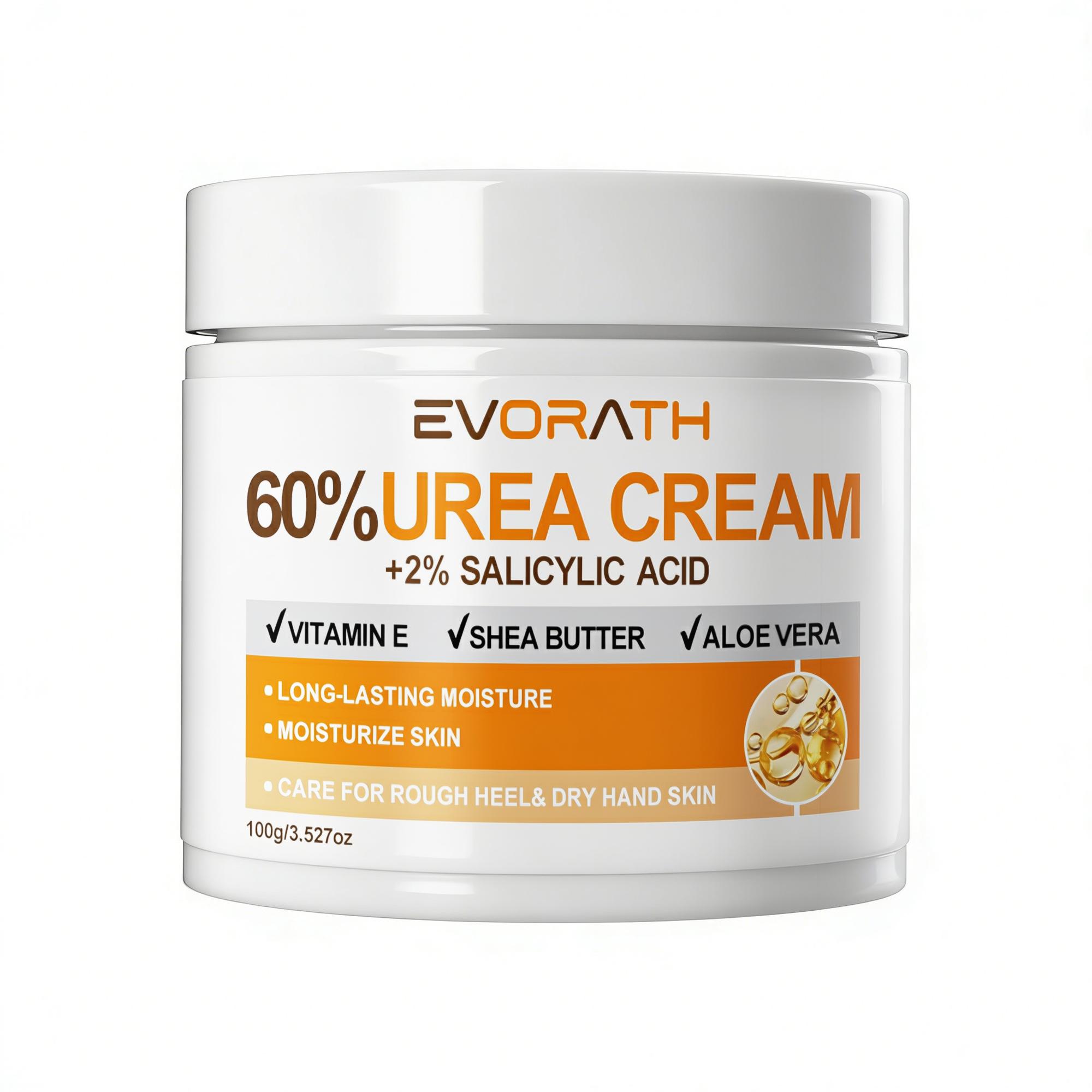 Крем с 60% мочевины, эффективно увлажняет потрескавшиеся руки и ноги, с витамином E, алоэ вера и маслом ши, быстро впитывается - 100 г