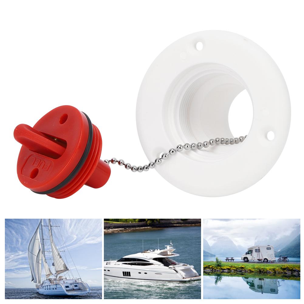 ABS Plastic Boat Deck Fill/ Filler Port Gas Fuel Tank with Key Cap for Yacht Motor Homeswhite