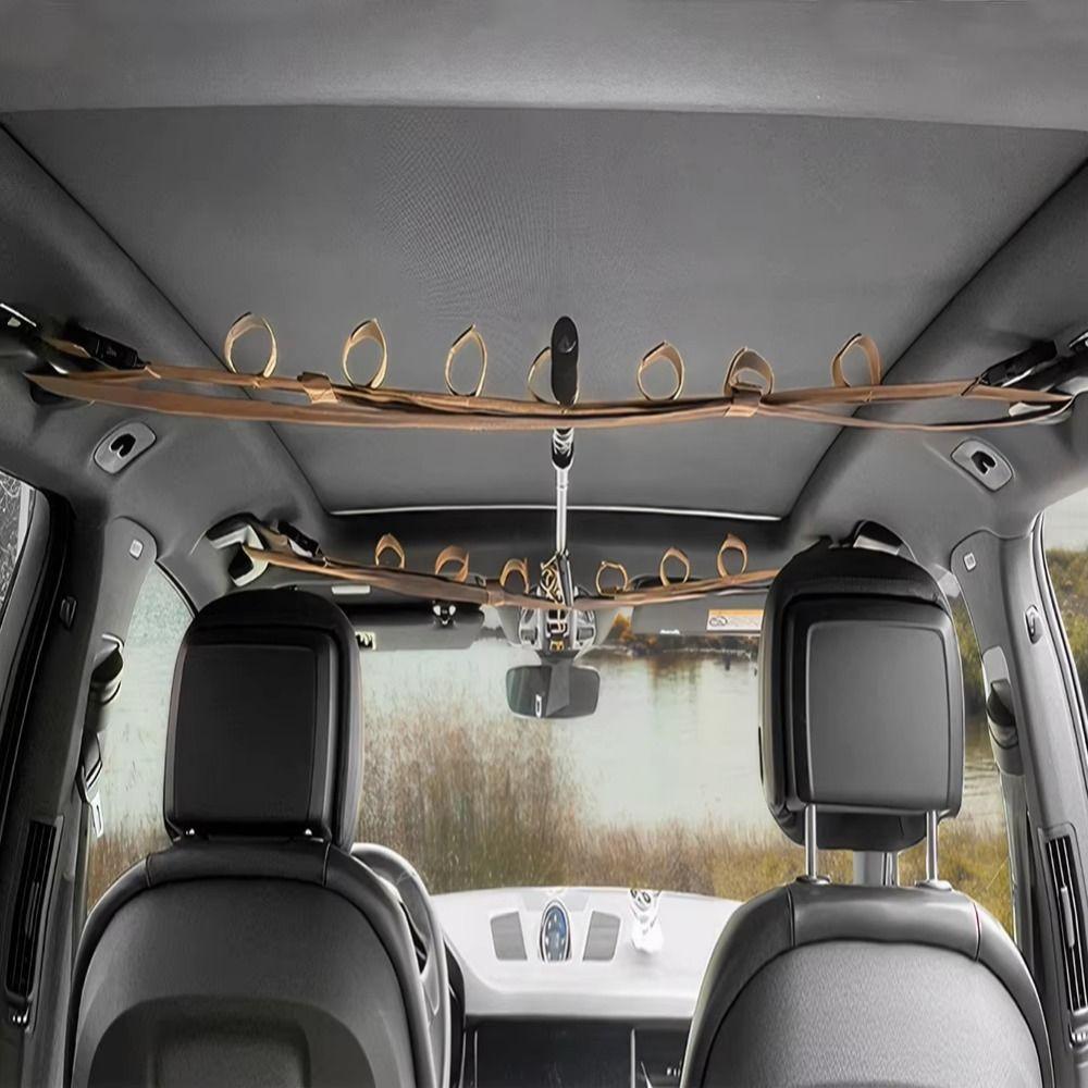 2Pcs 7 Rod Capacity Vehicle Fishing Pole Roof Rack Snap Buckle Car Fishing Pole Carrier  SUV