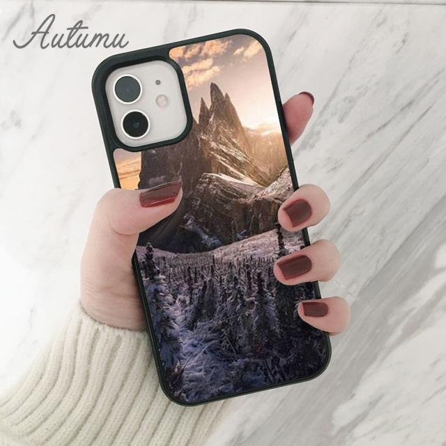 Mountain Pine Tree Forest Mountain Phone Case for iPhone 11 12 13 14 Pro Max Mini XR XS SE 2020 6S 7 8 Plus Galaxy S21 S22 Cover