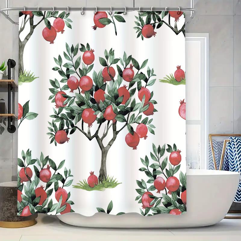 

Vintage Style Pomegranate Shower Curtain Waterproof Fabric Bathroom Decorations 90x180cm