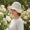 Big Brim Straw Sun Hat French Style Sun Protection Cap Sunscreen Knitted Bucket Hat  Girls