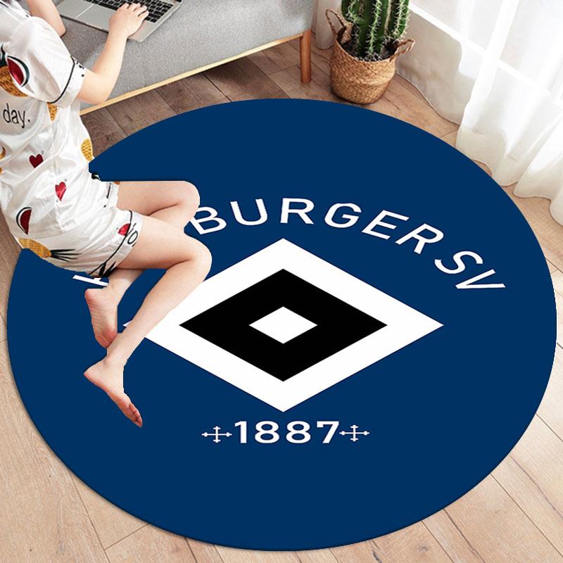 Hamburger SV Round Area Rug,Carpet Rug for Living Room Bedroom Sofa Playroom Decor,Non-slip Floor Mat
