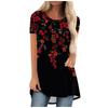 Sommer T-Shirts Blumen Floral 3D Print Streetwear Damen Vintage Kurzarm T-Shirt Tunika Tops Übergröße T-Shirts Damen Kleidung