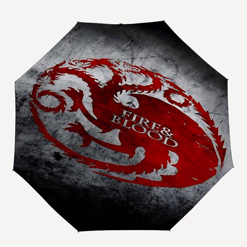 

1pc Fire Blood Automatic Open/Close Umbrella with 8-Rib Windproof Canopy10227