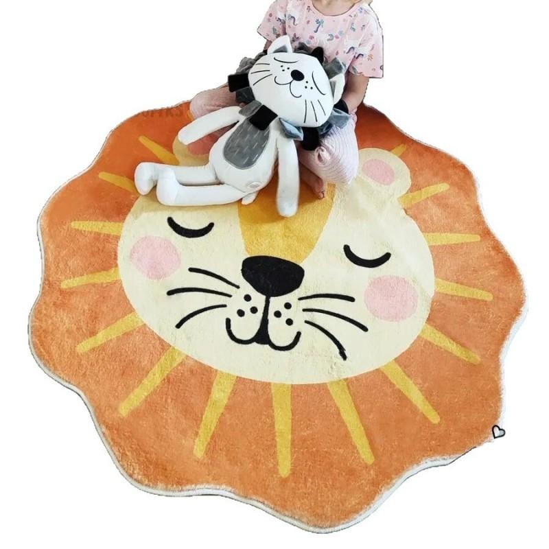 Round Faux Wool Floral Area Rug Living Room Sofa Coffee Table Bedroom Bedside Chair Basket Decor