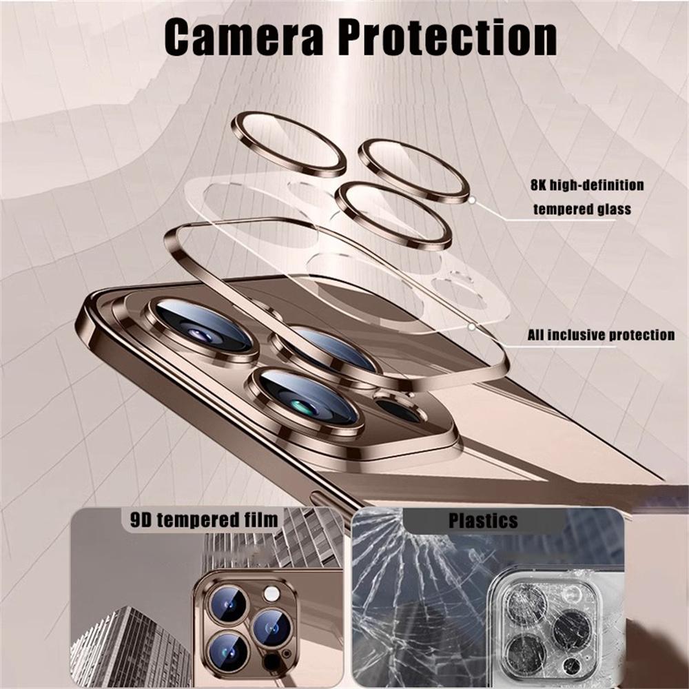 Soft Plating Wireless Charge For Magsafe Phone Case For iPhone 17 15 14 13 12 11 16 Pro Max Magnetic Clear Back Covers