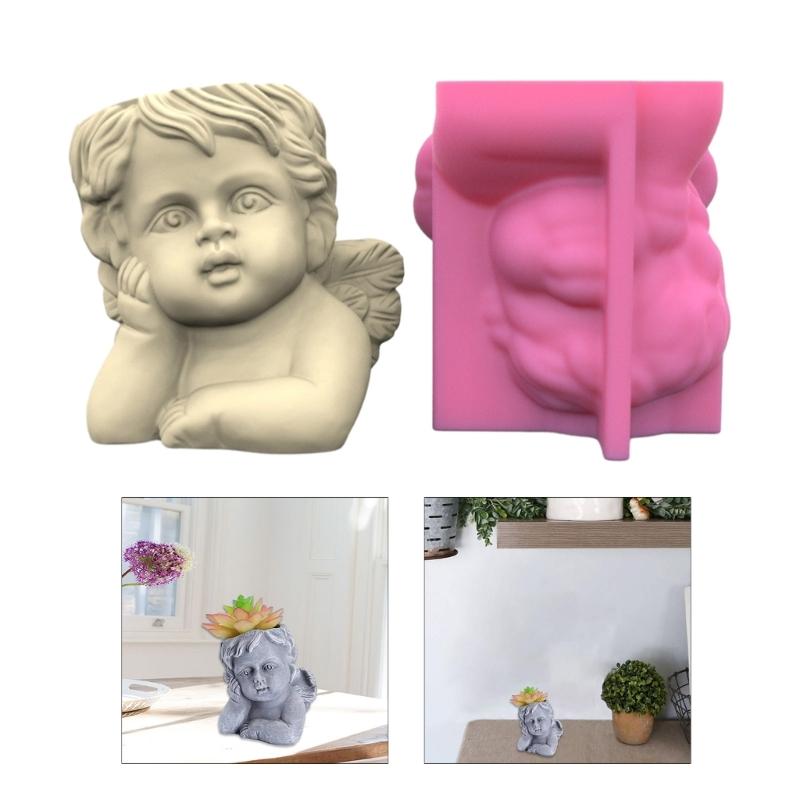 Cute Angel Silicone Mold DIY Succulent Flower Silicone Mold for DIY Crafts Unique Succulent Planters Candle Holders