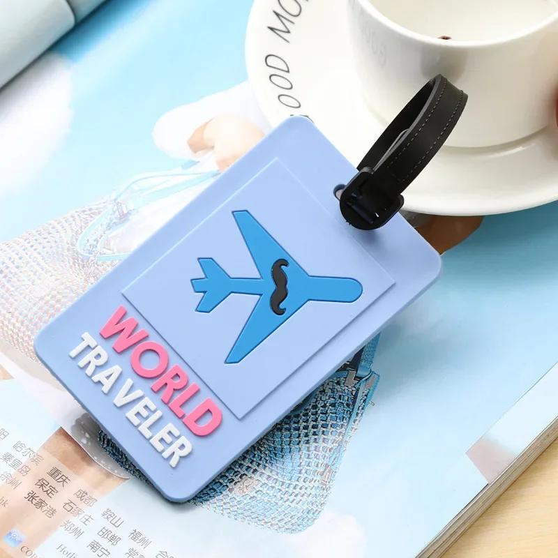 Pvc Cute Luggage Tags Travel Creative Suitcase Tags Women Fashion Style Silicone Portable Travel Label Id Address Holder