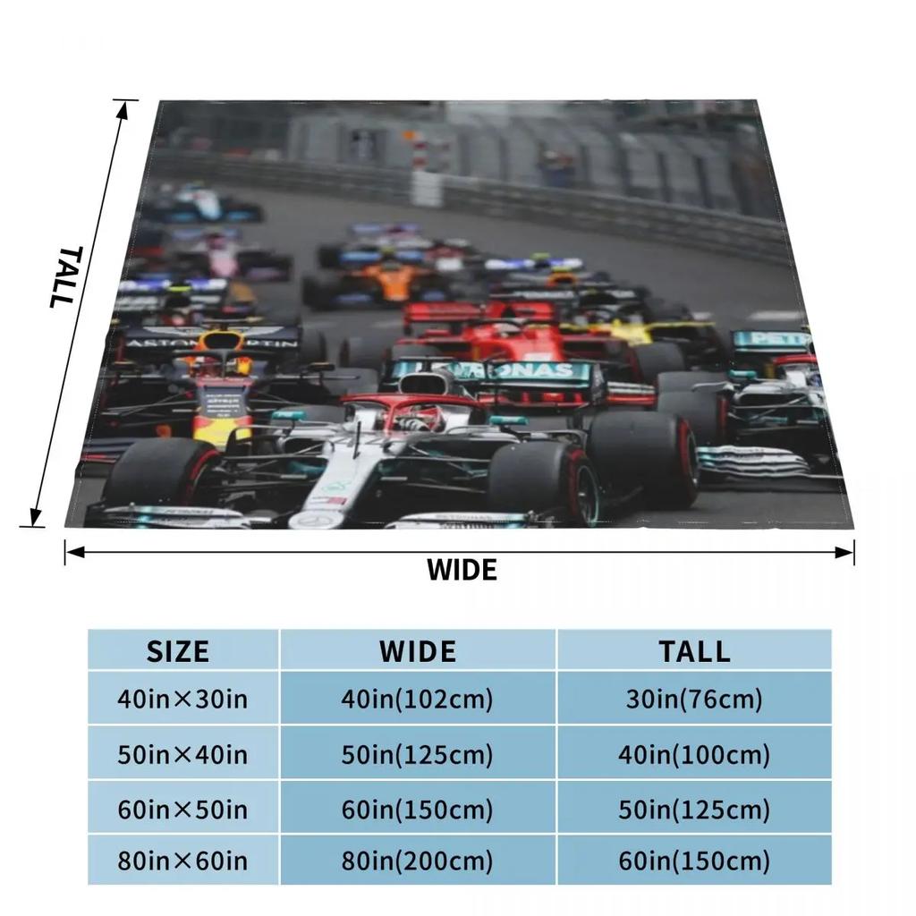 F1 Race Start Throw Blanket Soft Plush Plaid Luxury Throw Blanket Bed Fashionable Blanket