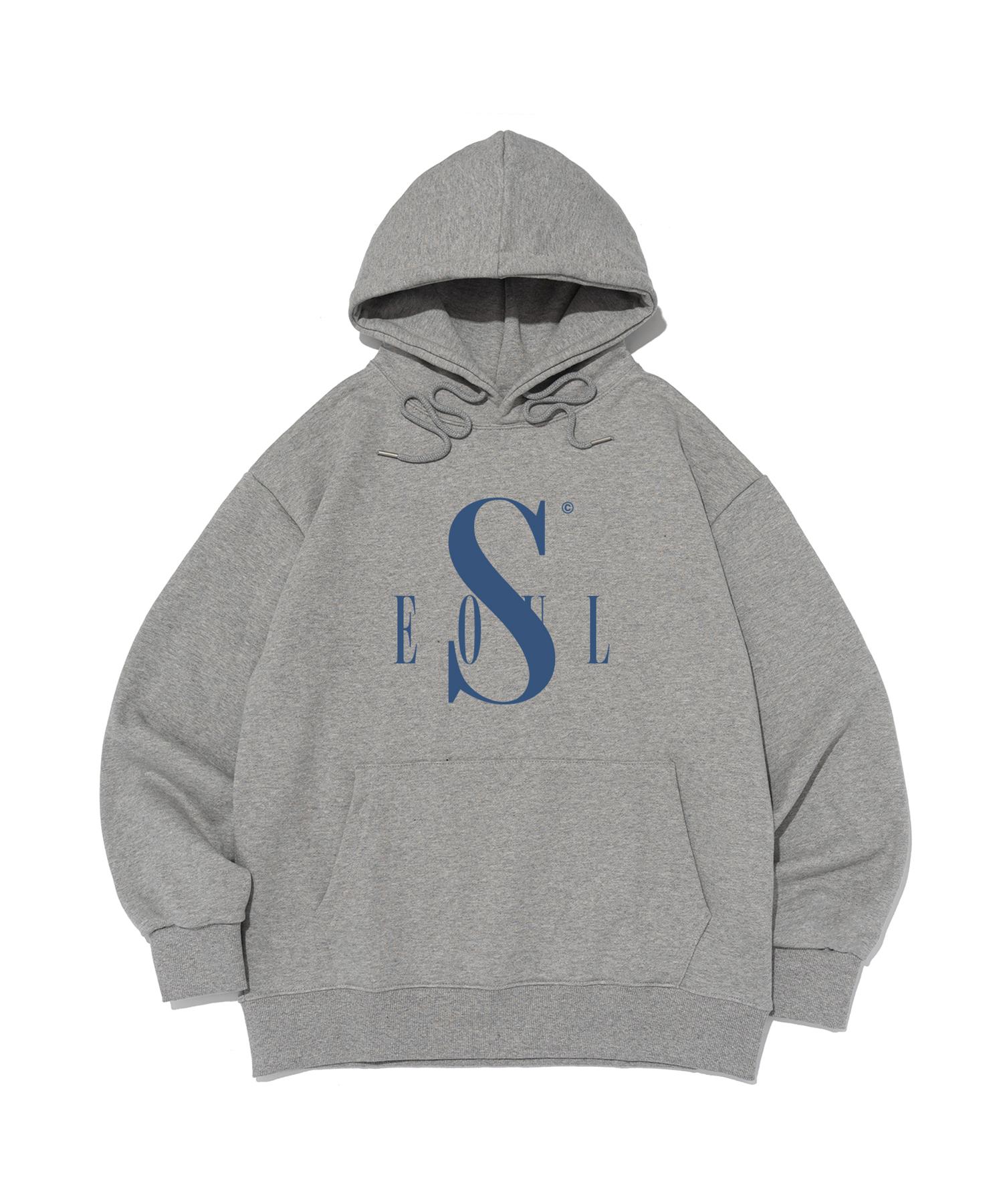 Seoul Apparel Modified Logo Hoodie (Melange Gray) S