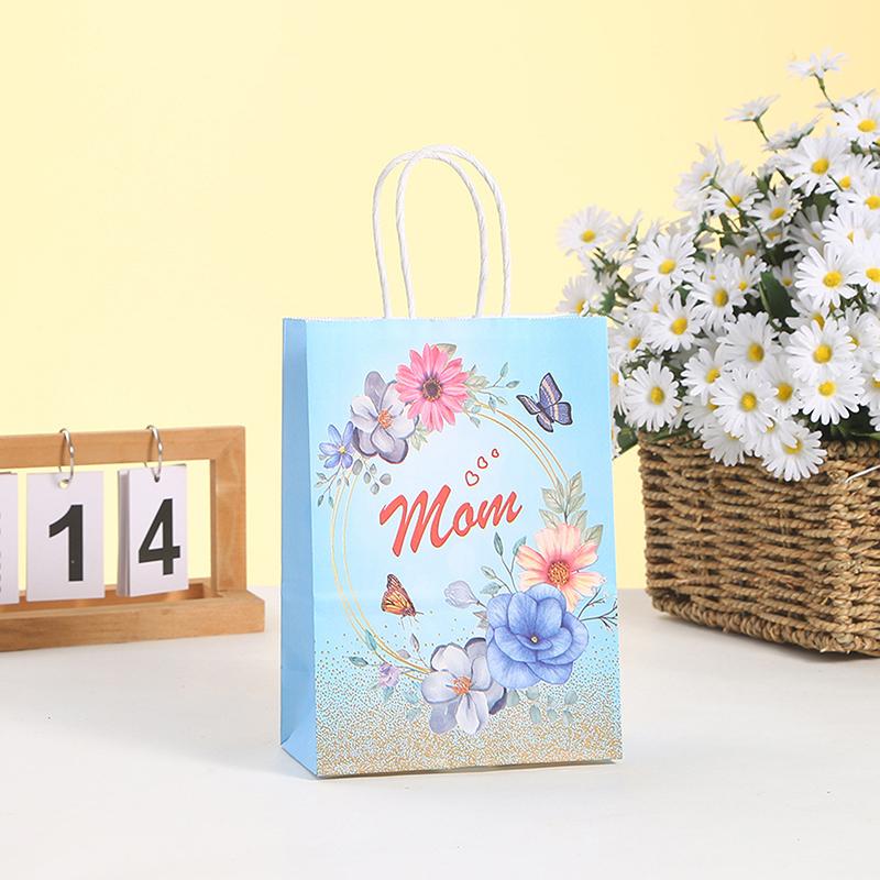 1pcslot Kraft Paper Bag With Handles Gift Packing Bags For Store Clothes Wedding Christmas Supplies Handbags Packaging Bag