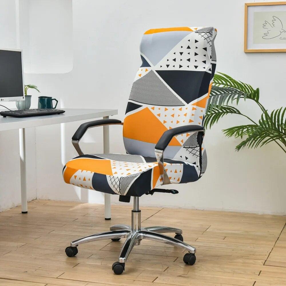 Elastic Computer Office Chair Cover Floral Printed Anti-dirty Rotating Stretch Gaming Desk Seat Chair Slipcover for Armchair