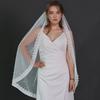 Elegant Floral Veils For Wedding Bride Lightweight Pearls Breathable Fabric Headpiece Formal Occasion