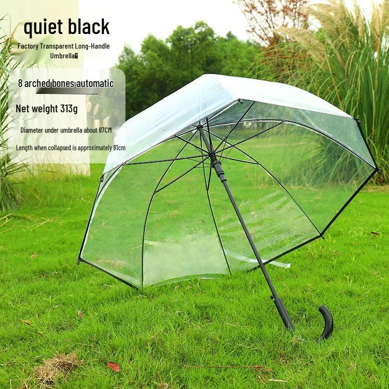 NANQIAO Großer transparenter Langgriff-Doppelschirm