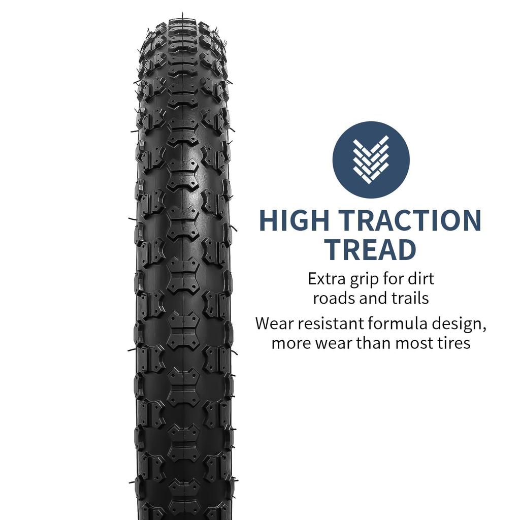 YunSCM Set of 2, 14x2.125 Tires, 57-254 Bicycle Tires + 14x1.75/2.25 Tubes with 32mm Wall Wall and American Valves + Rim Tape, Y-260