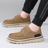 Men's Retro Genuine Leather Thick Sole Casual Shoes - 2025 Autumn Collection