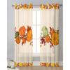 Thanksgiving Pumpkin Maple Leaf Sheer Drapes for Living Room Decoration Window Curtain Kitchen Curtain Panels