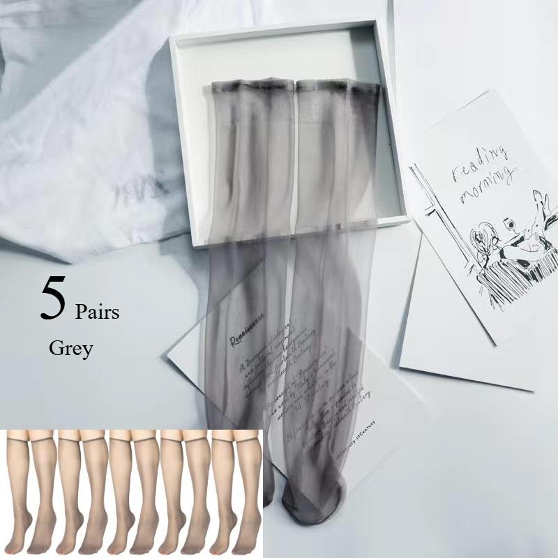 Summer Ultra-Thin Invisible Thigh-High Socks Nude Seamless Mid-Calf Short Socks For Women Anti-Snag Sheer Stockings 1-30 Pairs