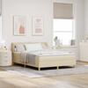 Boxspring Bed with Headboard Cream 140 x 200 cm Fabric