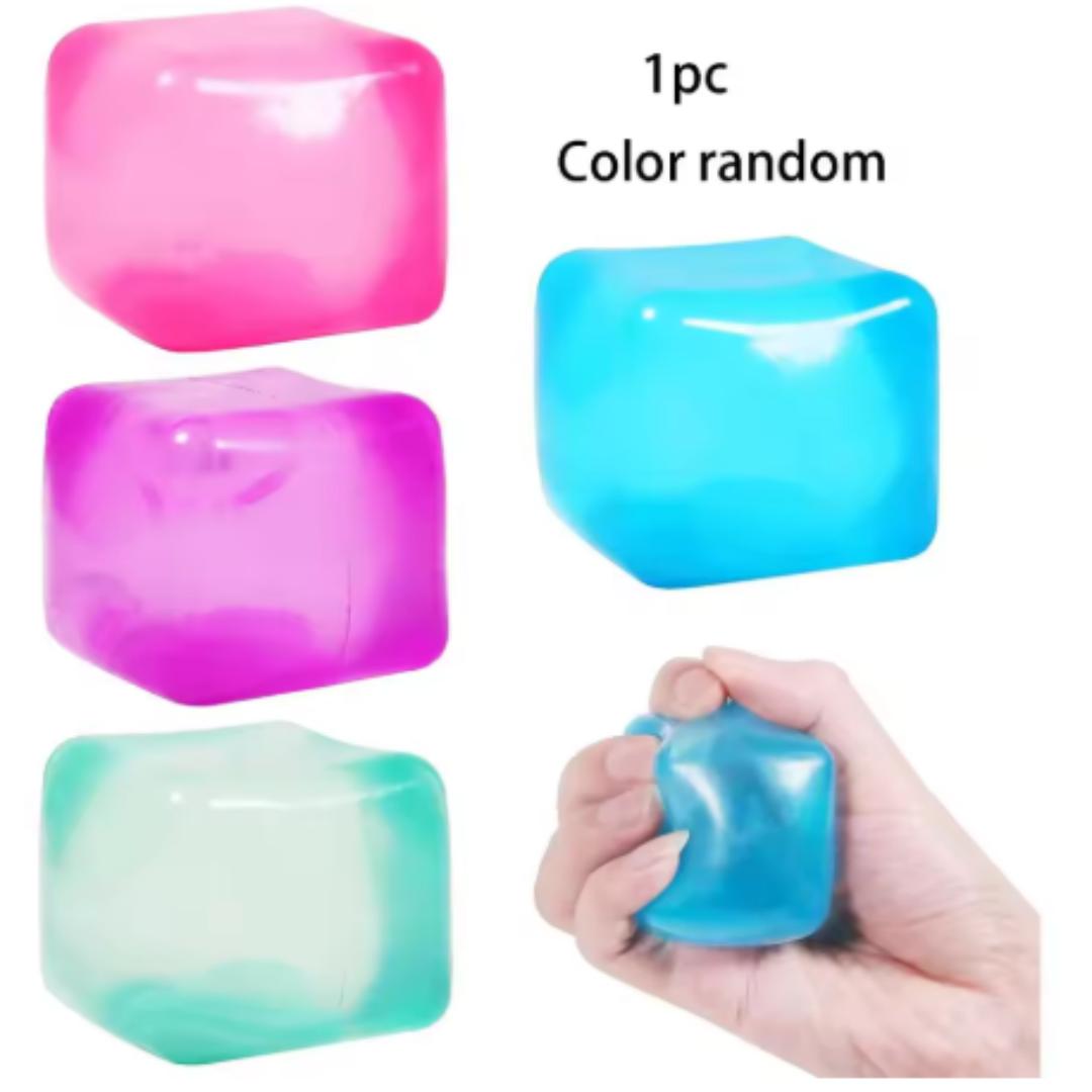 

Square Ice Stress Ball Fidget Toys Stress Relief ADHD Autism Sensory Toys Soft Squishy Toys Party Favors Gifts for Kids Adults світло-сірого кольору