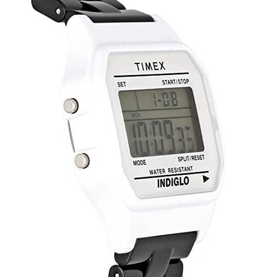 TIMEX Klassische Digitale Fliesenkollektion Weißes Zifferblatt Harz Quarz 36MM Amerika Uhr Unisex Schwarz