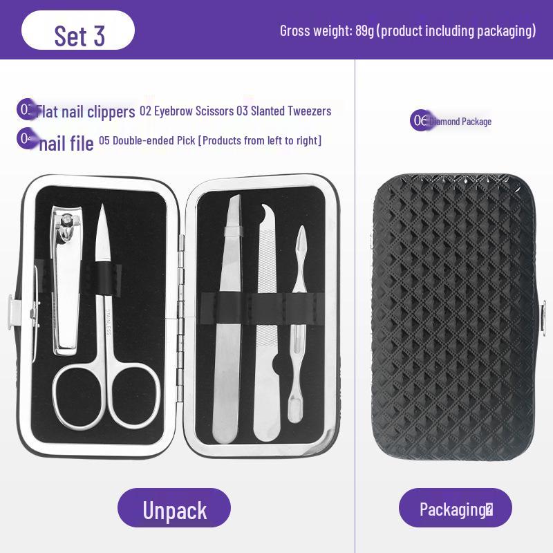 Premium 5-Piece Pedicure & Manicure Set: Nail Clippers, Scissors, Pliers, Ear Pick - Portable for Home Use