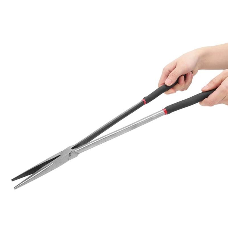 16 Zoll Extra-Lange Zange Handwerkzeug Spitzzange Mehrzweckzange Gerade Spitzzange 410mm 25 / 45 Grad Biegung
