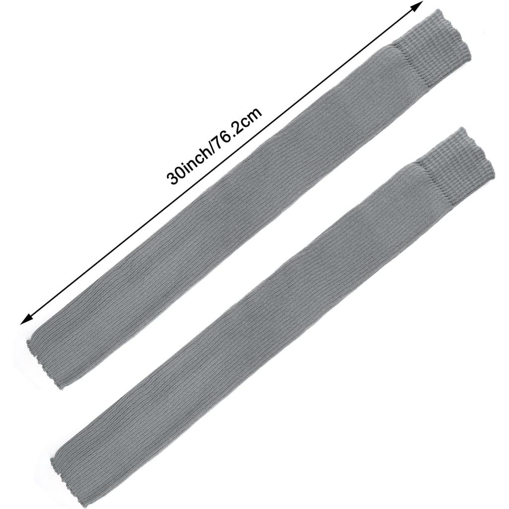 2 Paia Scaldamuscoli Lunghi Elasticizzati a Maglia con Staffa per Danza Balletto Calzettoni Alti sulla Coscia Calze Senza Piedi per Donna