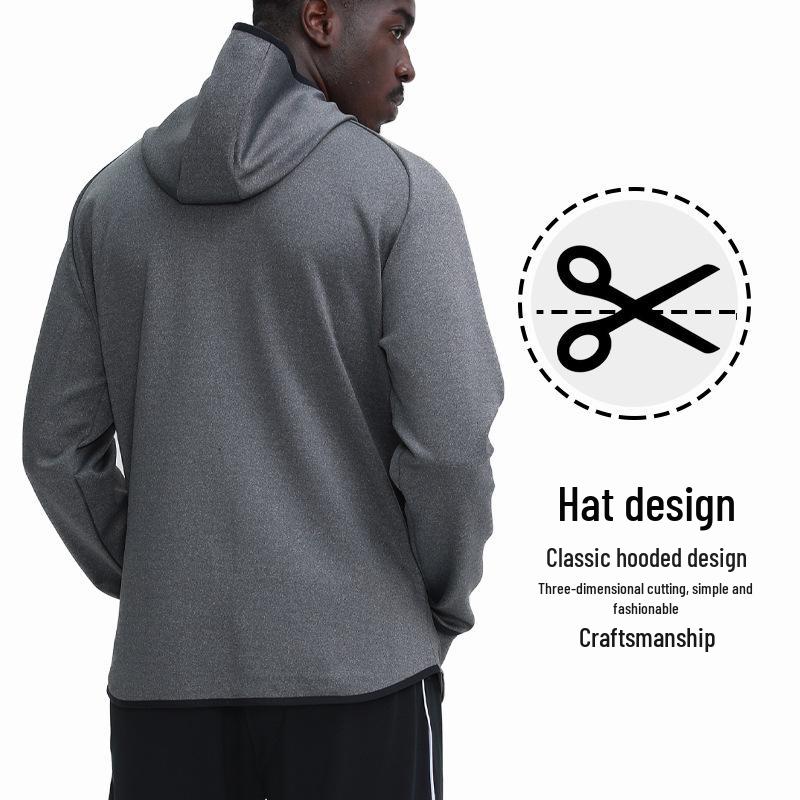 Men's Quick-Dry Outdoor Sports Hoodie for Running and Training - Loose Fit, Plus Size