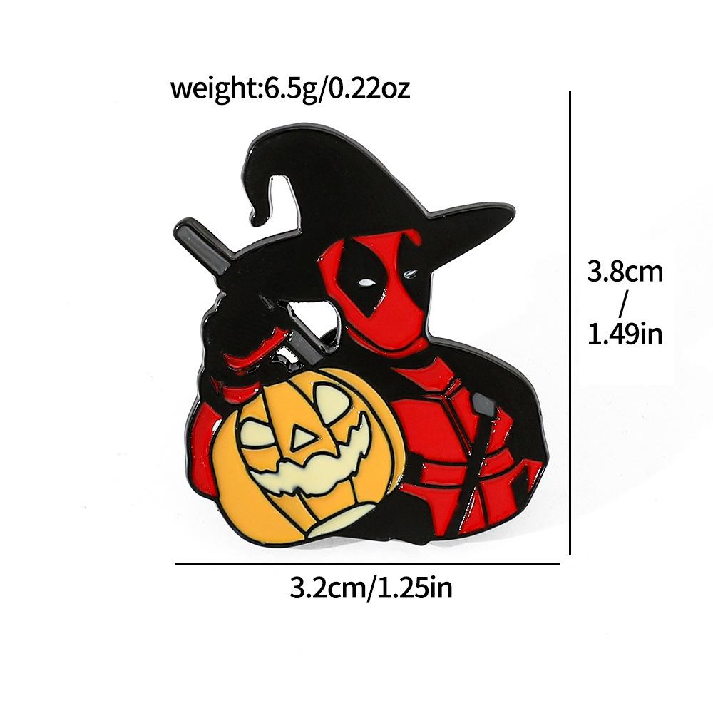 

Halloween Funny Cartoon Magic Hat Deadpool Brooch European and American Film and Television Characters Venom Metal Badge Pin