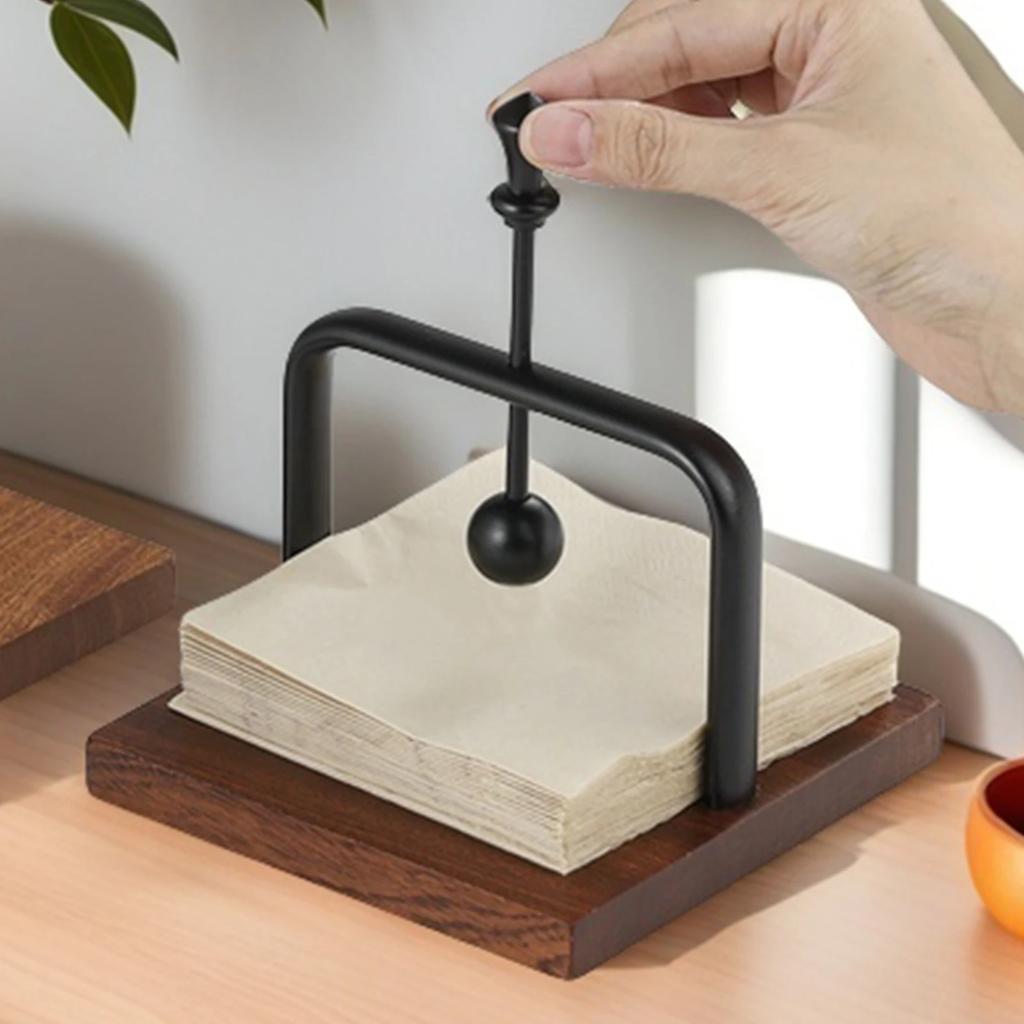 Cafe Napkin Holder Western Restaurant Paper Tissue Case Solid Wood Hotel Paper Tissue Box Holder Tabletop Paper Tissue Holder