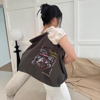 Borsa Tote e Borsa a Tracolla da Donna in Tela Ecologica Ricamata Giapponese Primaverile