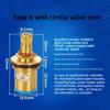1 Universal Replacement Tap Valves Brass Ceramic Disc Cartridge Inner Faucet Valve for Bathroom, Clockwise or Anti-clockwise