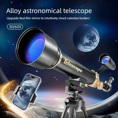 Teleskop astronomiczny wysokiej rozdzielczości ze statywem ze stopu, Edukacyjna zabawka naukowa dla dzieci i początkujących, Sprzęt do obserwacji zewnętrznych dla uczniów