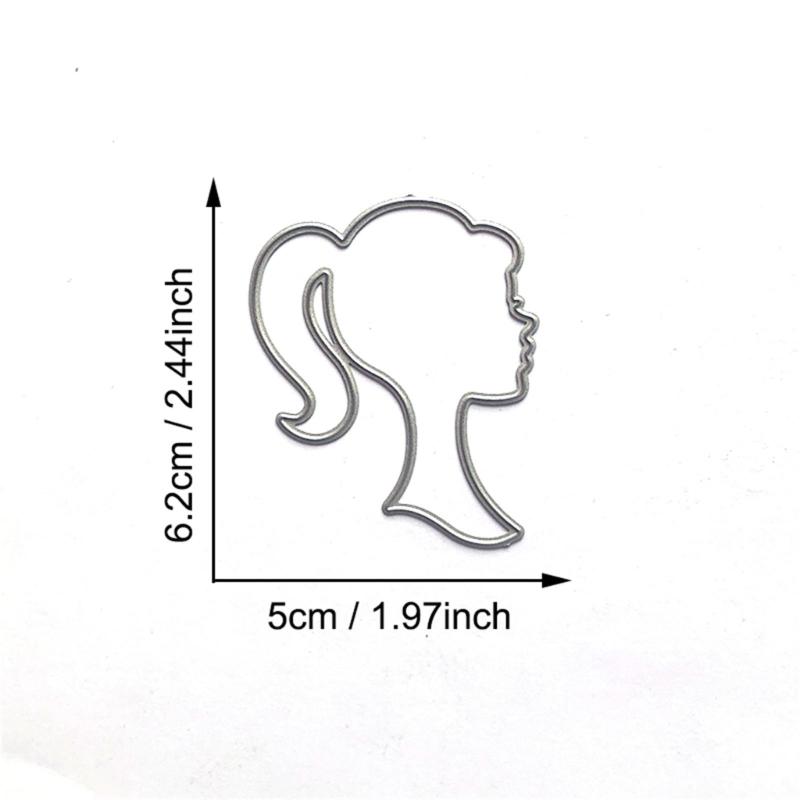 Girl Head Metal Cutting Dies DIY Craft Carbon Steel Embossing Template Stencil Scrapbooking for Card Die Cuts Mold