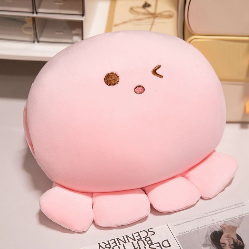 Cute octopus ball plush toy doll can insert hand pillow winter hand warmer cover children and girls pillow doll