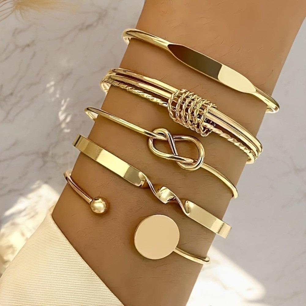 Unique Personality Bracelet Korean Style Hand Jewelry New Metal Bangles Set  Girls