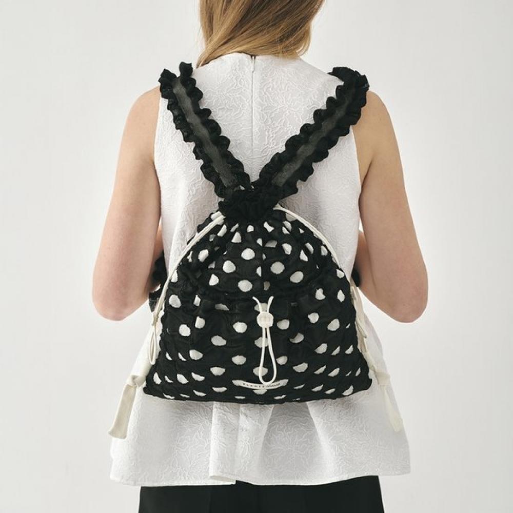 Pleatsmama Mochila de Bolinhas Pretas