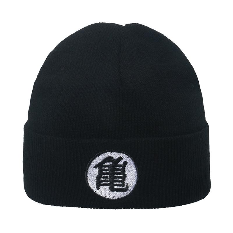 Hip Hop Trend Hat Anime Dragon Ball Wukong Wool Hat Autumn and Winter Cartoon Wu Turtle Letter Knitted Hat Men