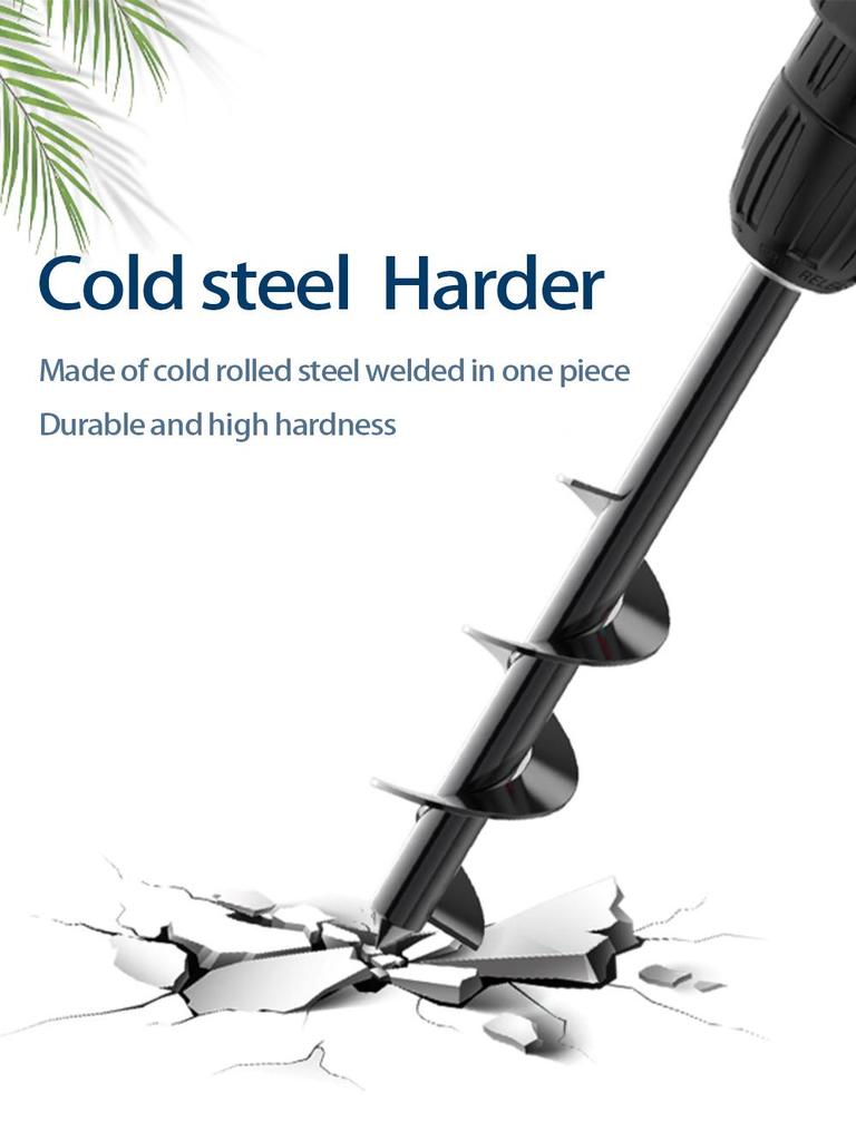 מקדחה ידנית מוט ספירלה לשתילת זרעים, פרחים, ירקות, בחממה עם מקדחה חשמלית ופנס.