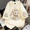 Girls' Summer Cotton Faux Embroidery Print T-Shirt, Unisex Fun Style, Short Sleeve School Top