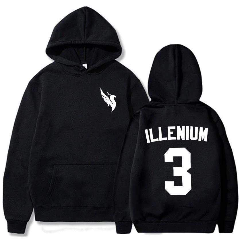 ILLENIUM Print Hoodies Long Sleeve Fashion Winter/Autumn Sweatshirts Fleece Warm Men Women Pullovers Streetwear Graphic Clothing