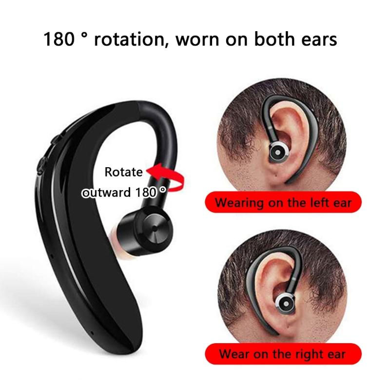 S109 Single Ear Earbud Wireless Bluetooth-compatible 5.1 Earphone with Noise Cancelling for Sports and Calls Black
