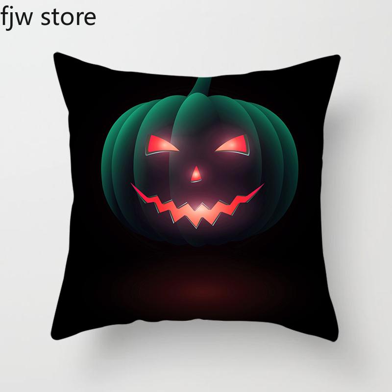 

Подушка с изображением тыквы и привидения на Хэллоуин, наволочка для дивана, офиса, автомобиля, спальни, домашнего декора, подарка на праздник 45x45 см 40x40cm