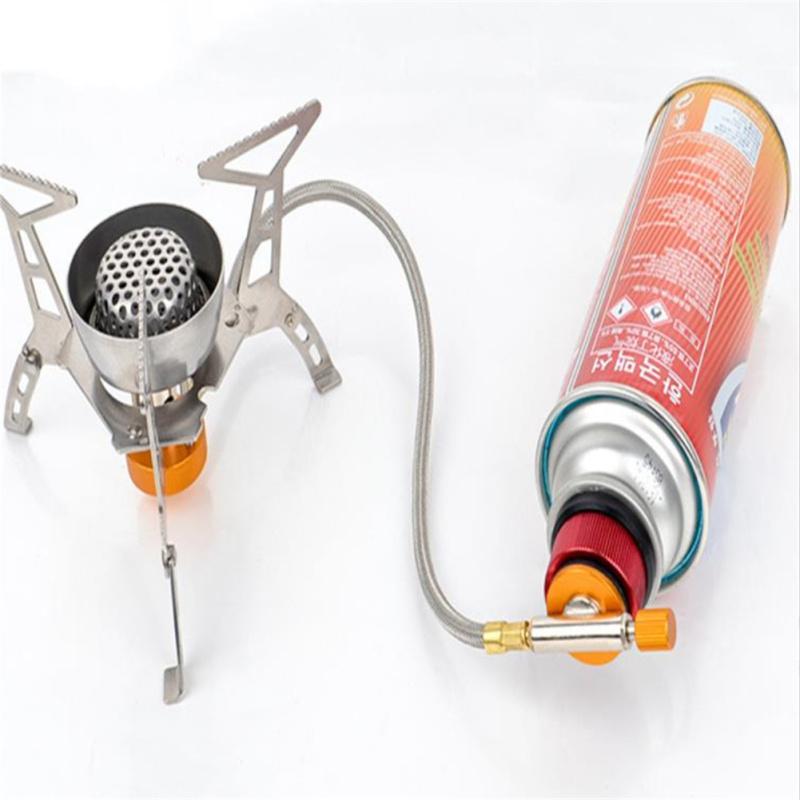 Outdoor-Camping-Brenner-Umwandlungskopf, langer, flacher Tank, Gasflasche, runder Konverter, Gasherd-Anschluss