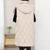 Long Vest Women Sleeveless Hooded Fall Winter Button Down Zip UpVests Jacket Outwear
