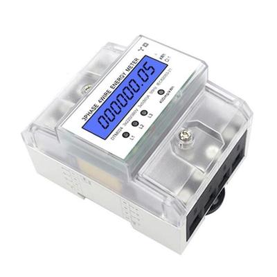220/380V 5-80A Energy Consumption KWh Meter DIN Rail Installation Digital Power Meter 3 Phase 4 Wire Energy Meter