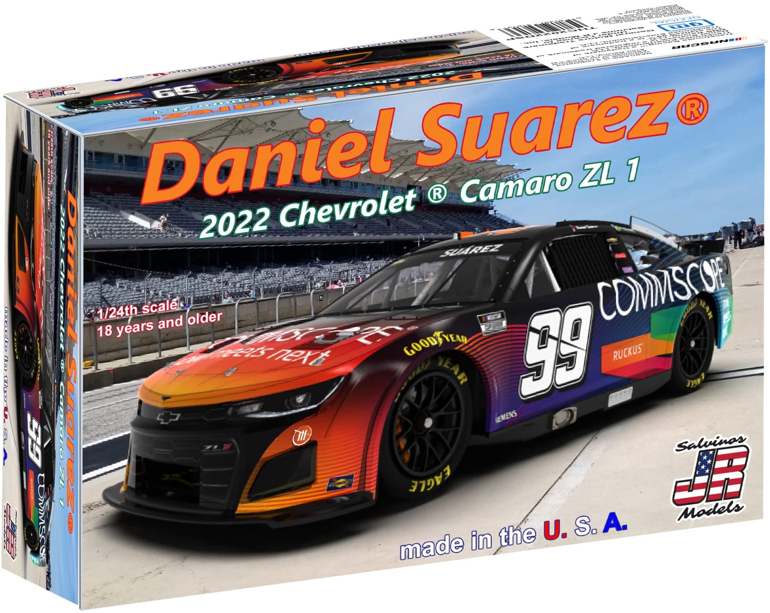 

Salvinos Model Scale NASCAR 2022 Camaro ZL1 Trackhouse Racing Daniel Suarez Plastic Model SJMTHC2022DSP J.R. 1/24