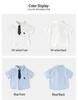 2026 Boys' Summer Short Sleeve Embroidered Shirt with Removable Tie